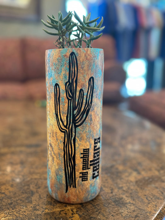 Bottle Vase With Plant